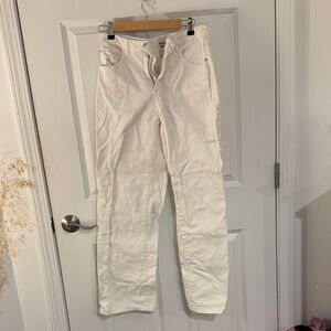 Princess Polly Off-White Straight Leg Jeans